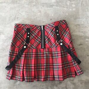 Royal Bones Daang Goodman Skirt X-Large Tartan Plaid Goth Punk Emo Grunge Xmas